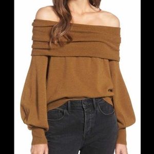 Something Navy off the shoulder sweater